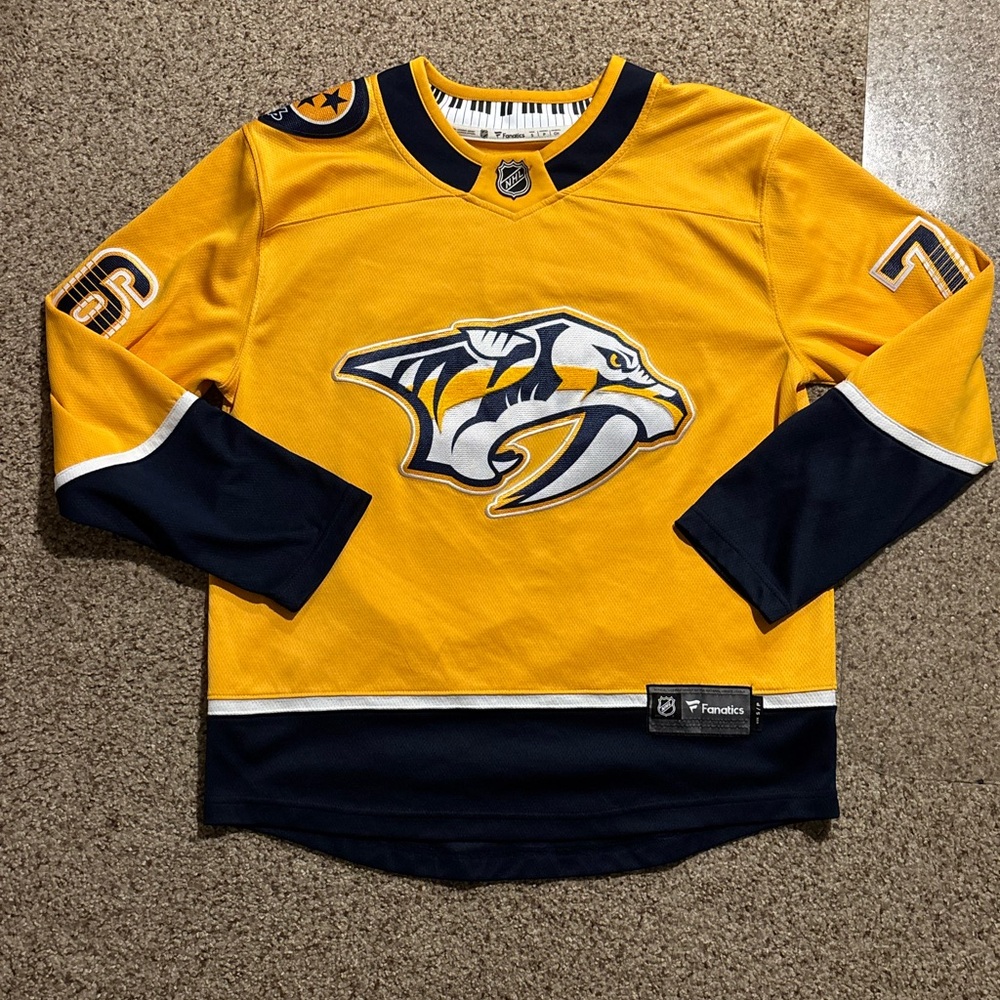 Fanatics Gold and Navy Hockey Jersey